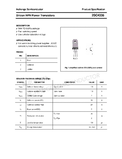 Inchange Semiconductor 2sc4336  . Electronic Components Datasheets Active components Transistors Inchange Semiconductor 2sc4336.pdf