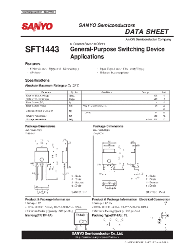Sanyo sft1443  . Electronic Components Datasheets Active components Transistors Sanyo sft1443.pdf