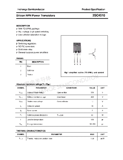 Inchange Semiconductor 2sc4510  . Electronic Components Datasheets Active components Transistors Inchange Semiconductor 2sc4510.pdf
