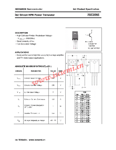 Inchange Semiconductor 2sc3565  . Electronic Components Datasheets Active components Transistors Inchange Semiconductor 2sc3565.pdf