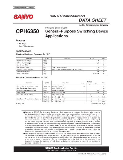 Sanyo cph6350  . Electronic Components Datasheets Active components Transistors Sanyo cph6350.pdf