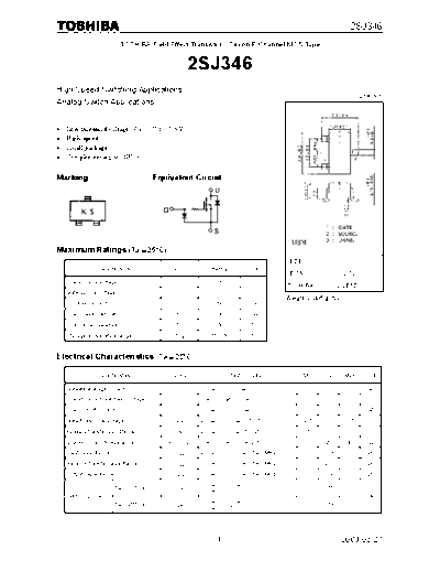 Toshiba 2sj346  . Electronic Components Datasheets Active components Transistors Toshiba 2sj346.pdf