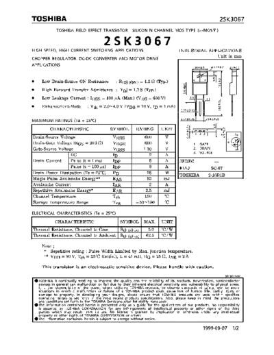 Toshiba 2sk3067  . Electronic Components Datasheets Active components Transistors Toshiba 2sk3067.pdf