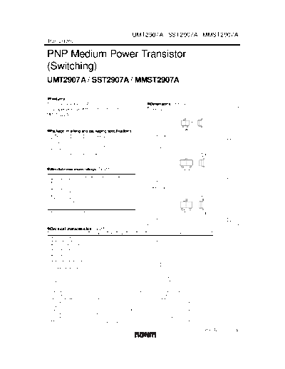 Rohm umt2907a sst2907a mmst2907a  . Electronic Components Datasheets Active components Transistors Rohm umt2907a_sst2907a_mmst2907a.pdf