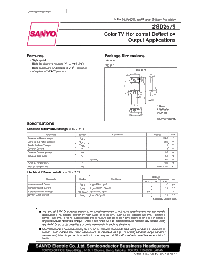 2 22sd2579  . Electronic Components Datasheets Various datasheets 2 22sd2579.pdf
