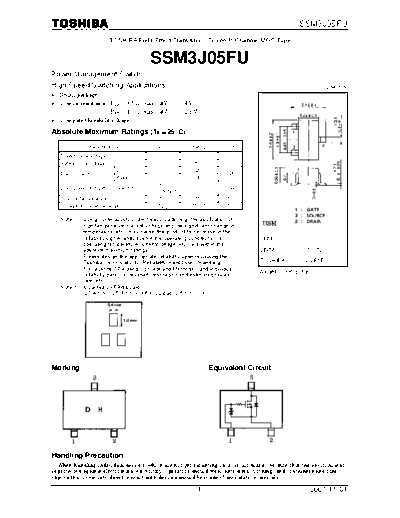 Toshiba ssm3j05fu 071101  . Electronic Components Datasheets Active components Transistors Toshiba ssm3j05fu_071101.pdf