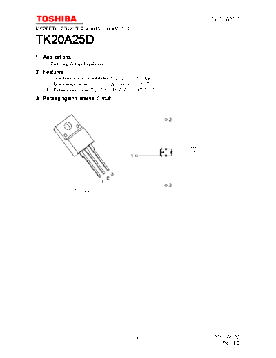 Toshiba tk20a25d en datasheet 110122  . Electronic Components Datasheets Active components Transistors Toshiba tk20a25d_en_datasheet_110122.pdf