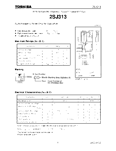 Toshiba 2sj313  . Electronic Components Datasheets Active components Transistors Toshiba 2sj313.pdf