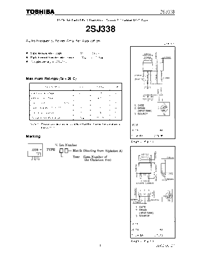 Toshiba 2sj338  . Electronic Components Datasheets Active components Transistors Toshiba 2sj338.pdf
