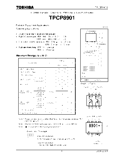 Toshiba tpcp8901  . Electronic Components Datasheets Active components Transistors Toshiba tpcp8901.pdf