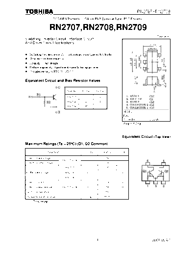 Toshiba rn2707-rn2709  . Electronic Components Datasheets Active components Transistors Toshiba rn2707-rn2709.pdf