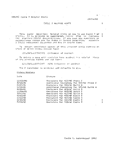 cdc NOS VE Cycle 7 Helpful Hints Sep82  . Rare and Ancient Equipment cdc cyber cyber_180 NOS_VE integration NOS_VE_Cycle_7_Helpful_Hints_Sep82.pdf