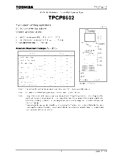 Toshiba tpcp8602 en datasheet 061113  . Electronic Components Datasheets Active components Transistors Toshiba tpcp8602_en_datasheet_061113.pdf