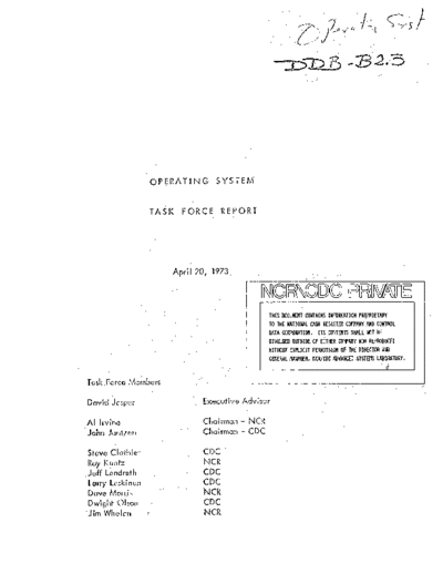 cdc 19730420 Operating System Task Force Report Apr73 . Rare and Ancient Equipment cdc cyber cyber_180 IPLOS OS_Memos_1973-1975 19730420_Operating_System_Task_Force_Report_Apr73.pdf