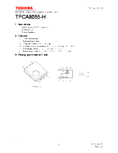 Toshiba tpca8055-h en datasheet 110421  . Electronic Components Datasheets Active components Transistors Toshiba tpca8055-h_en_datasheet_110421.pdf