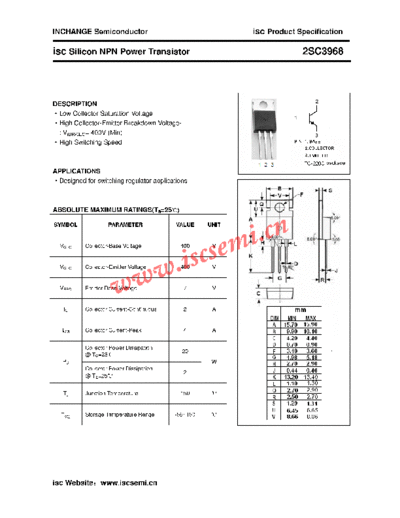 Inchange Semiconductor 2sc3968  . Electronic Components Datasheets Active components Transistors Inchange Semiconductor 2sc3968.pdf
