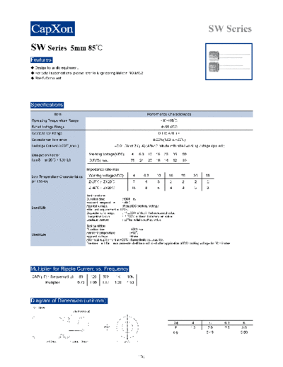 Capxon 2011-SW Series  . Electronic Components Datasheets Passive components capacitors Datasheets C Capxon 2011-SW Series.pdf