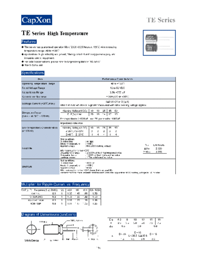 Capxon 2011-TE Series  . Electronic Components Datasheets Passive components capacitors Datasheets C Capxon 2011-TE Series.pdf