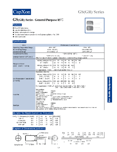 Capxon 2011-GS(GR) Series  . Electronic Components Datasheets Passive components capacitors Datasheets C Capxon 2011-GS(GR) Series.pdf