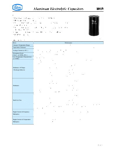 Aluminum Electrolytic Capacitors - Large Size MKR  . Electronic Components Datasheets Passive components capacitors CDD L Lelon Aluminum Electrolytic Capacitors - Large Size MKR.pdf