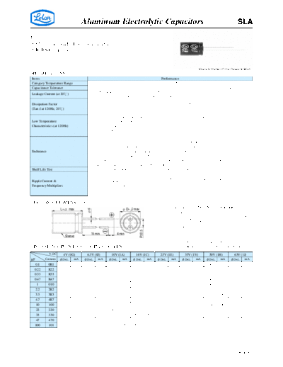 Aluminum Electrolytic Capacitors - Miniature SLA  . Electronic Components Datasheets Passive components capacitors CDD L Lelon Aluminum Electrolytic Capacitors - Miniature SLA.pdf