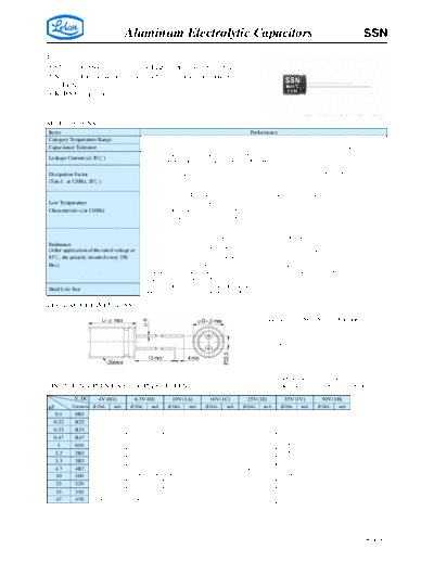 Aluminum Electrolytic Capacitors - Non and BiPolar SSN  . Electronic Components Datasheets Passive components capacitors CDD L Lelon Aluminum Electrolytic Capacitors - Non and BiPolar SSN.pdf