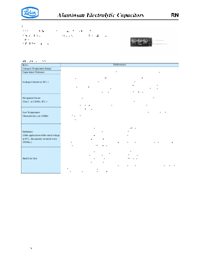 Aluminum Electrolytic Capacitors - Non and BiPolar RN  . Electronic Components Datasheets Passive components capacitors CDD L Lelon Aluminum Electrolytic Capacitors - Non and BiPolar RN.pdf