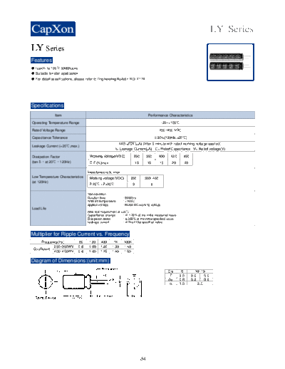 2010 LY Series 370960735  . Electronic Components Datasheets Passive components capacitors CDD C Capxon 2010 LY Series_370960735.pdf