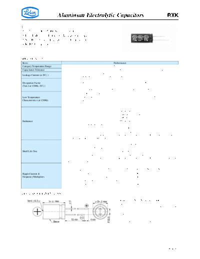 Aluminum Electrolytic Capacitors - STD and Low ESR RXK  . Electronic Components Datasheets Passive components capacitors CDD L Lelon Aluminum Electrolytic Capacitors - STD and Low ESR RXK.pdf