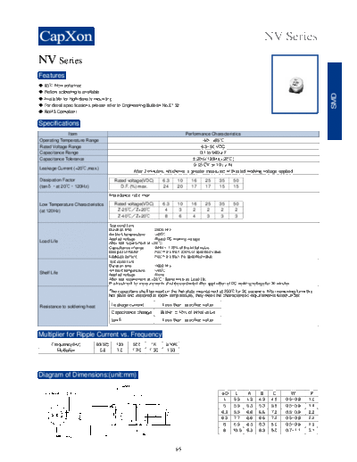 2010 NV Series  . Electronic Components Datasheets Passive components capacitors CDD C Capxon 2010 NV Series.pdf