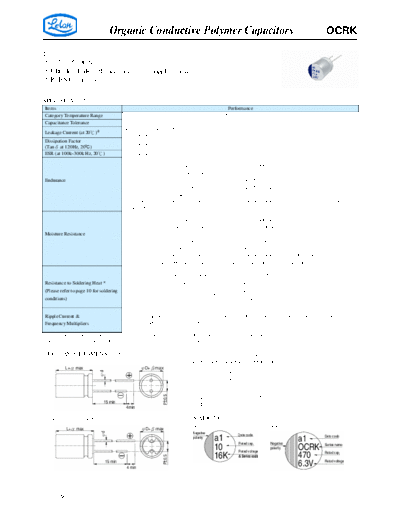 Organic Conductive Polymer OCRK  . Electronic Components Datasheets Passive components capacitors CDD L Lelon Organic Conductive Polymer OCRK.pdf