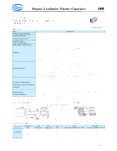 Organic Conductive Polymer ORE  . Electronic Components Datasheets Passive components capacitors CDD L Lelon Organic Conductive Polymer ORE.pdf