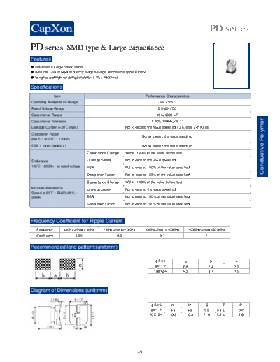 2010 PD series 2086724739  . Electronic Components Datasheets Passive components capacitors CDD C Capxon 2010 PD series_2086724739.pdf