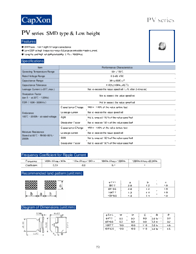 2010 PV series 968019067  . Electronic Components Datasheets Passive components capacitors CDD C Capxon 2010 PV series_968019067.pdf