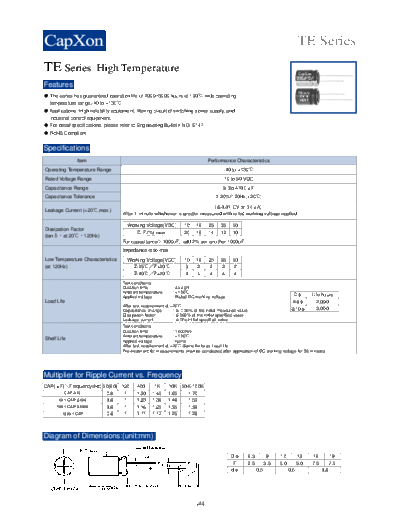 2010 TE Series 1919772803  . Electronic Components Datasheets Passive components capacitors CDD C Capxon 2010 TE Series_1919772803.pdf