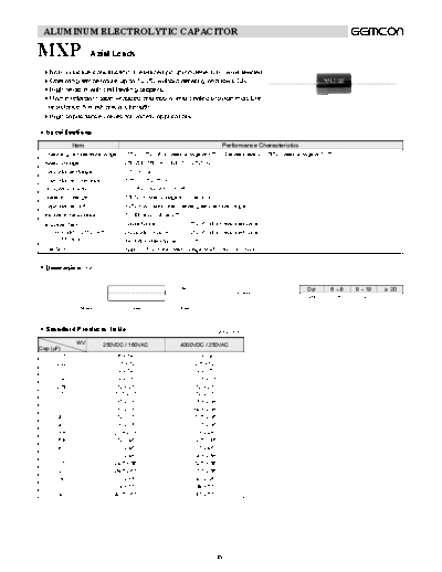 Other - Including Polymer, Double Layer and Polyester MXP  . Electronic Components Datasheets Passive components capacitors CDD G Gemcon 2006 Other - Including Polymer, Double Layer and Polyester MXP.pdf