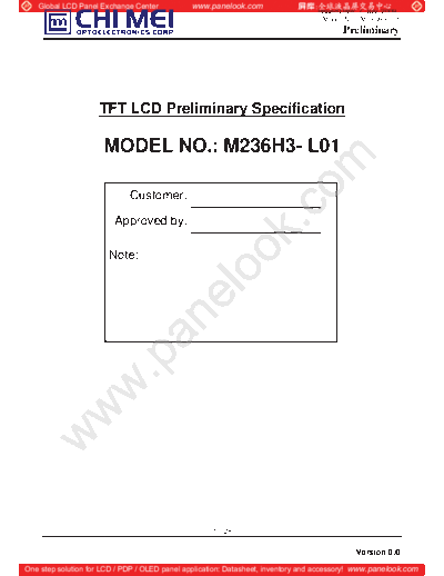 . Various Panel CMO M236H3-L01 0 [DS]  . Various LCD Panels Panel_CMO_M236H3-L01_0_[DS].pdf