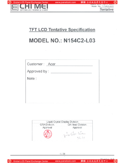 . Various Panel CMO N154C2-L03 1 [DS]  . Various LCD Panels Panel_CMO_N154C2-L03_1_[DS].pdf