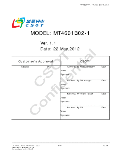 . Various Panel CSOT MT4601B02-1 0 [DS]  . Various LCD Panels Panel_CSOT_MT4601B02-1_0_[DS].pdf