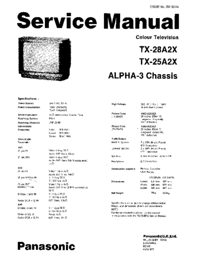 panasonic tx-28a2x tx-25a2x alpha-3  panasonic TV tx-28a2x_tx-25a2x_alpha-3.pdf