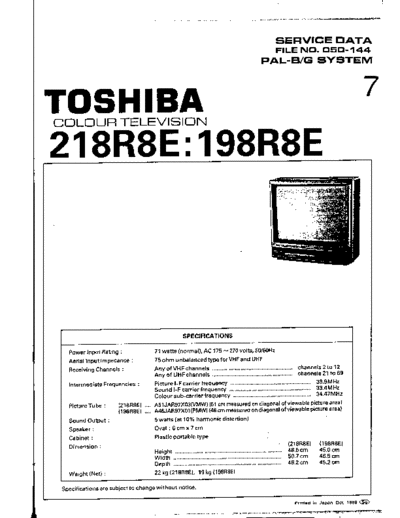 TOSHIBA 218r8e  TOSHIBA TV 218r8e.rar