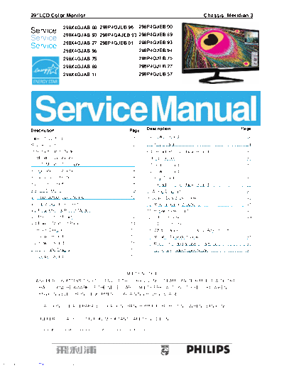 Philips 298X4QJAB 298P4QJEB Chassis Meridian3 Ver.A13  Philips Monitor 298X4QJAB 298P4QJEB CHASSIS MERIDIAN3 PHILIPS_298X4QJAB_298P4QJEB_Chassis_Meridian3_Ver.A13.pdf