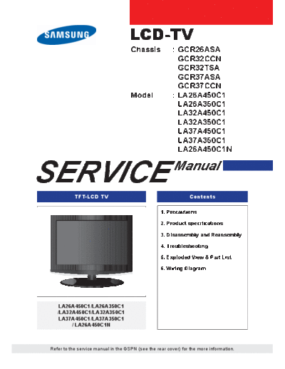 Samsung LA26A350 26A450 26A350 32A450 37A350 37A450.part1  Samsung LCD TV LA-26A450 LA26A350 26A450 26A350 32A450 37A350 37A450.part1.rar