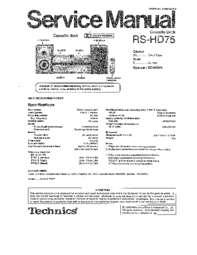 panasonic 4357 - manuel technique  panasonic Audio RS-HD75 4357 - manuel technique.pdf