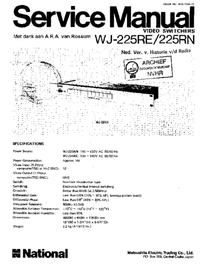 panasonic WJ225  panasonic Audio WJ-225 Panasonic_WJ225.pdf