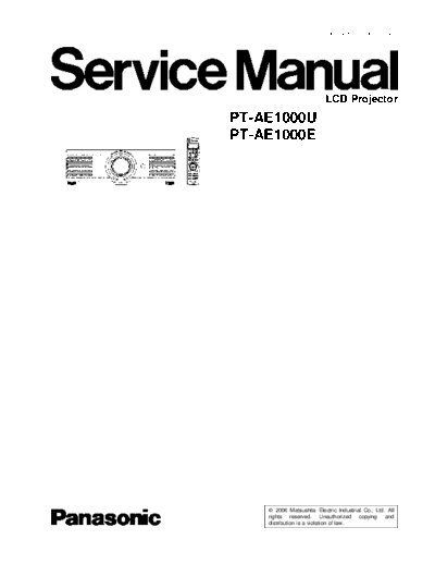 panasonic Panasonic PT-AE1000E PT-AE1000U [SM]  panasonic Beamer PT-AE1000U Panasonic PT-AE1000E PT-AE1000U [SM].pdf