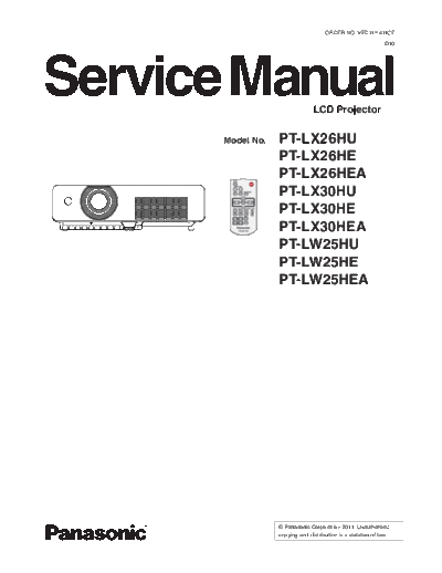 panasonic pt-lx26hu sm  panasonic Beamer PT-LX30HEA pt-lx26hu_sm.pdf