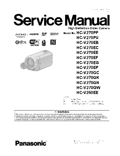 panasonic vm1501005ce  panasonic Cam HC-V270EG vm1501005ce.pdf