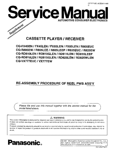 panasonic cq-fx45len  panasonic Car Audio CQ-FX45LEN cq-fx45len.pdf