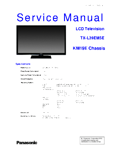 panasonic PCZ1208128CE  panasonic LCD KM19E chassis PCZ1208128CE.pdf